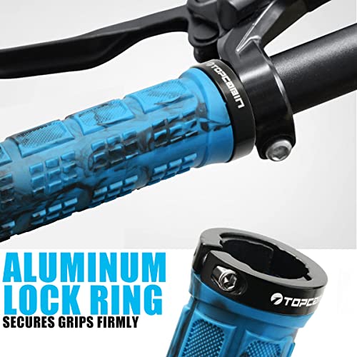 TOPCABIN Double Lock Bicycle Handlebar Grips - Rubber Comfortable BMX Mountain Bike Grips - color: Blue Camouflage