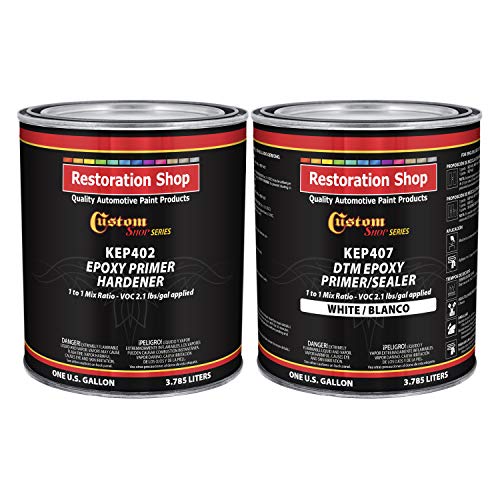 Custom Shop, White DTM Epoxy Primer/Sealer 2.1 VOC, 1:1 Mix, 2 Gallon Kit - color: White, size: 1 Gallon (Pack of 2)