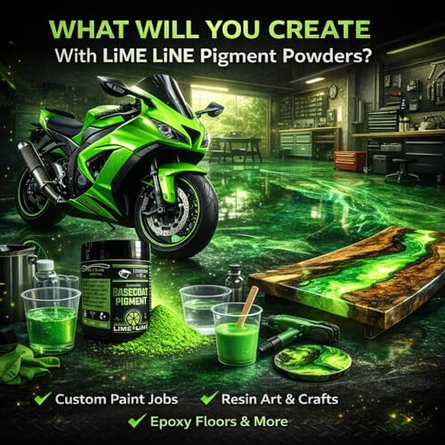 LiME LiNE Bright 90's Neon Basecoat Maker Pigment Powder, Automotive Grade Basecoat (Bright 90s Neon Yellow) - color: Bright 90's Neon Yellow