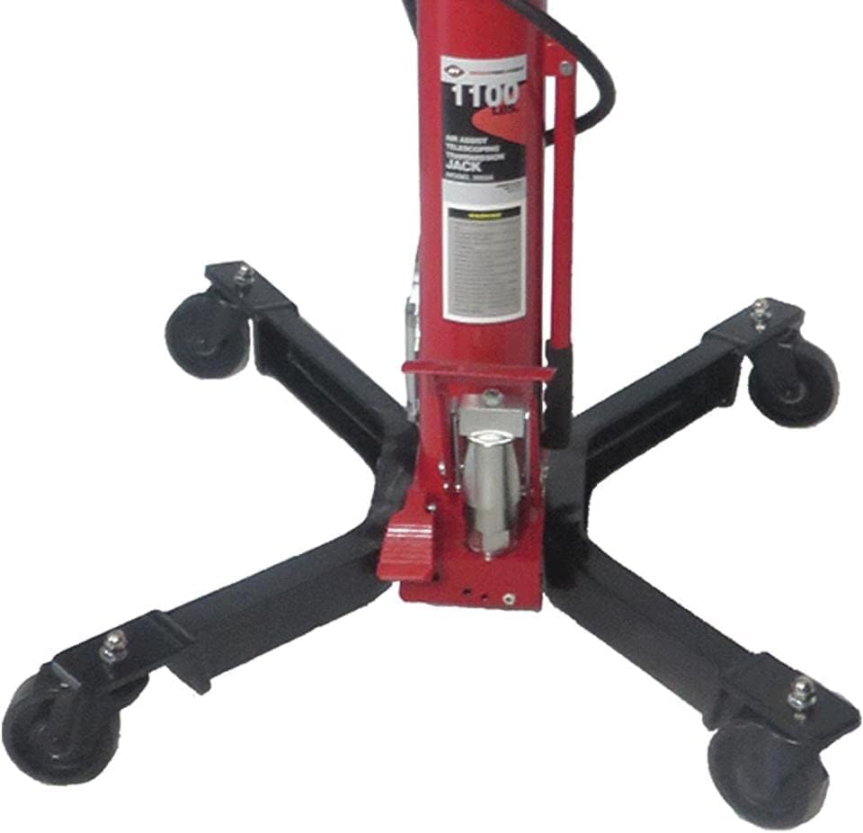 AFF Telescoping Transmission Jack - Truck Transmission Floor Jack with Universal Head and Wide Base (Multiple Weight Capacities) - size: 1,100 lbs Capacity, style: Air Assist