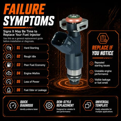 Upgraded Fuel Injectors 12594512 fit for Chevy Tahoe Avalanche Express Silverado Suburban 1500 2007-2009, fit for GMC Yukon Sierra Savana 2007-2009, V8 5.3L Flex, FJ977 (8) - color: Black