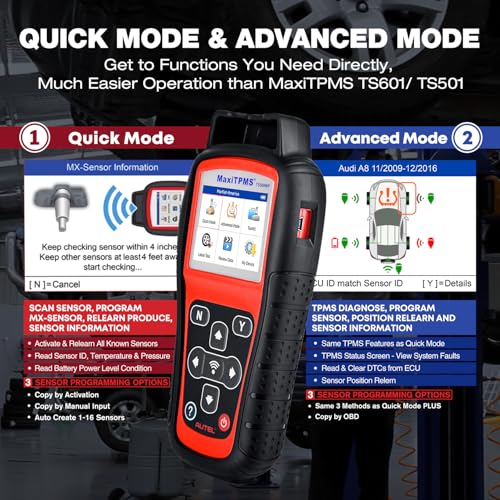 Autel MaxiTPMS TS508WF TPMS Programming Tool 2026, with 4PCS MX-Sensors ($120) WiFi Ver. of TS601 TS508 TS501 PRO TPMS Relearn Reset Tool, Tire Sensor Activation, TPMS DTC Clear, Lifetime Free Update