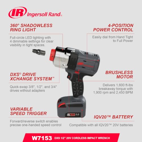 Ingersoll Rand IQV20-2DWDXS 20V Cordless Combo Tool Kit with Charger - style: D5241 and W7153 Combo Kit