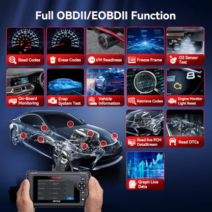 iCarsoft CR V3.0 (2026) Scan Tool Bidirectional OBD2 Scanner Diagnostic Tool for All Cars, 45 Reset,All System Diagnose, 4000+ Active Test, Battery Test-Customizable Diagnosis for 10 Car Brands - style: For All Cars