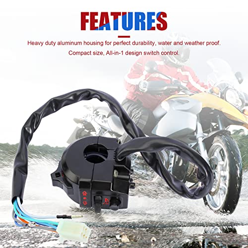 Control Turn Signal Horn Light Low High Beam Left Switch for Dirt Bike ATV Suzuki Yamaha Kawasaki Kymco Polaris Universal 520 450 530 500 wr wrf xr 600 650 dr drz 7/8inch Handlebar