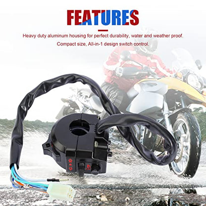 Control Turn Signal Horn Light Low High Beam Left Switch for Dirt Bike ATV Suzuki Yamaha Kawasaki Kymco Polaris Universal 520 450 530 500 wr wrf xr 600 650 dr drz 7/8inch Handlebar