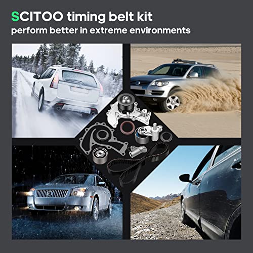 SCITOO Timing Belt Kit with Water Pump PCI:TS26303,| for Honda