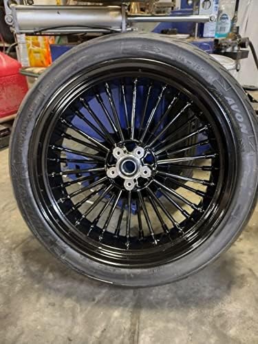 TOFR 18x5.5 Rear Fat King Spoke Wheel Rim Black For Harley Dyna 2006-2017 - color: Gloss Black, size: Rear:18x5.5