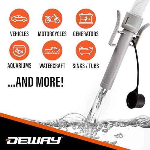 Deway Fuel Transfer Pump, Auto-Stop & Beep Nozzle, 3.8 GPM, 51in Hose - style: Auto-Stop w/ Beep