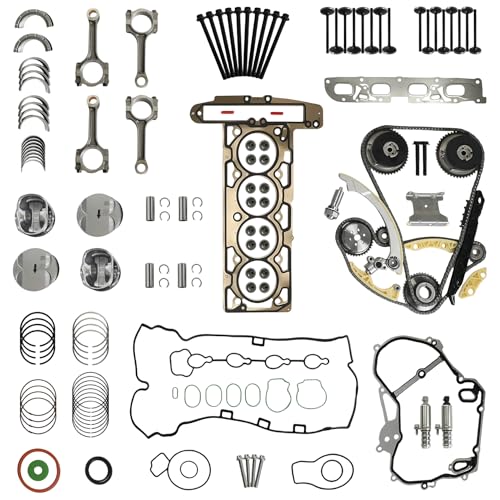 2.4 Timing Chain Kit Head Gasket Set w/Con-Rod Piston Bearing Valves For GM