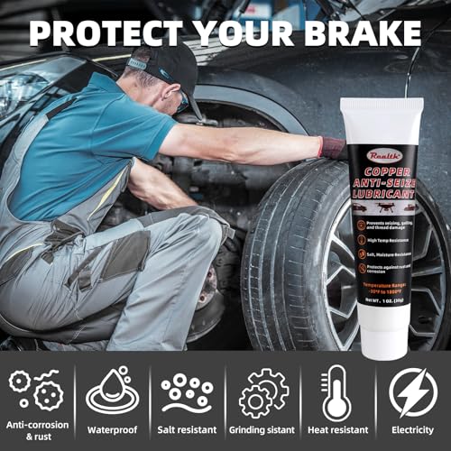 Realth Copper Anti Seize Thread Lubricant 1 oz High Temp Anti-Seize Grease - color: Copper, size: 30g