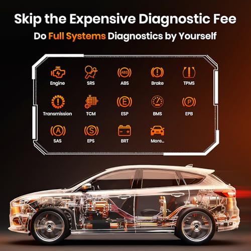 ANCEL FD700 Ford Lincoln Mercury OBD2 Scanner, Full System Automotive Car Code Reader with All Functions, Including Battery Registration ABS SRS SAS BMS Oil Reset TPMS Engine IQA EPB Regen - color: black