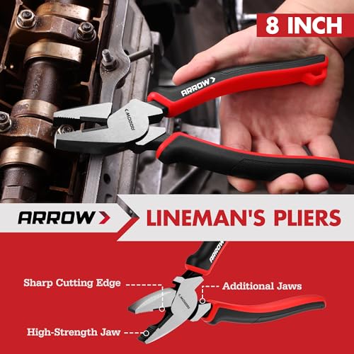 ARROW 8-Piece Pliers and Wrench Set, Pliers Kit with Roll-Up Pouch