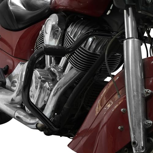 TCT-MOTORPARTS Mustache Engine Guard Highway Crash Bar Fit for Springfield Dark Horse 2016-2025 Roadmaster Classic 17-18 Chieftain Classic Springfield Limited - color: Black Crash Bar