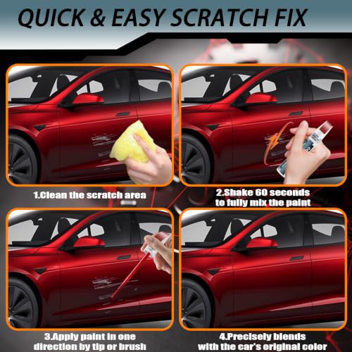 (Red Multi-Coat PPMR) Touch up Paint for Tesla Model Y/3/X/S - color: Car Touch up Paint(Red Multi-Coat(PPMR)) Compatible with Tesla Model Y/3/X/S