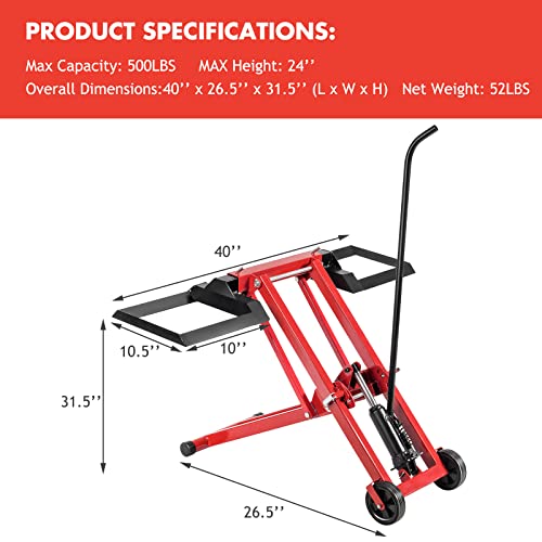 IRONMAX Adjustable Lawn Mower Lift, 500 LBS Weight Capacity