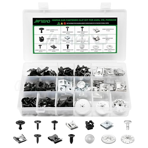 180pcs 14 Sizes Car Fastener Screw Nut Clip Assortment Kit
