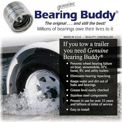 Bearing Buddy Model 2047 Stainless Steel Wheel Bearing Protectors w/ 19Bra