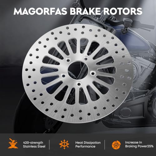 11.8" Silvery Front Brake Rotors Disc w/Bolts Fit for Harley Davidson Touring,for Road King/Electra Glide/Street Glide/Road Glide 2008-2022-1 PCS - size: 1 Front Rotor