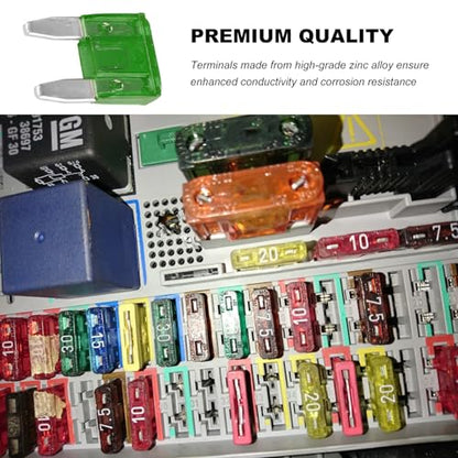 25 PCS 30 Amp Mini Car Fuses, 30A Automotive Blade Fuse Replacement, Auto Fuse Kit for Car RV Truck Motorcycle SUV Boat - color: 30A