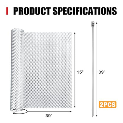 Peastorm Exhaust Heat Shield Automotive Embossed Aluminum Heat Shield Muffler Exhaust Wrap, 15" x 39"