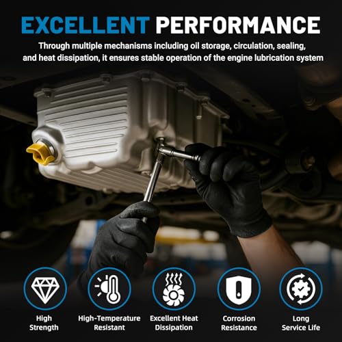HL3Z-6675-A Aluminum Engine Oil Pan with Bolts Fits for Ford F150 3.5L 2017-2019, for Expedition 2018-2019, for Lincoln Navigator 2018 3.3L 3.5L, Replace HL3Z6675A