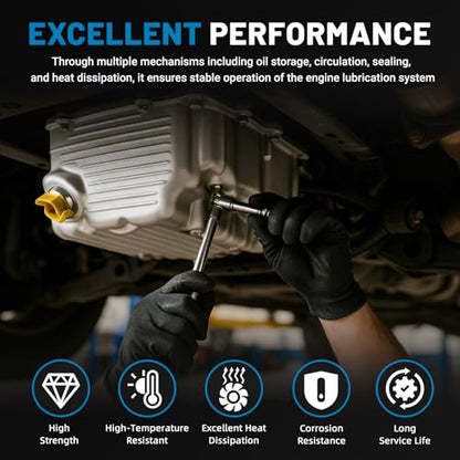 HL3Z-6675-A Aluminum Engine Oil Pan with Bolts Fits for Ford F150 3.5L 2017-2019, for Expedition 2018-2019, for Lincoln Navigator 2018 3.3L 3.5L, Replace HL3Z6675A