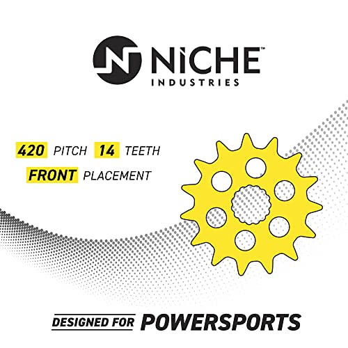 NICHE Drive Sprocket Chain Combo for Kawasaki KLX110 Suzuki DRZ110 Front 14 Rear 33 Tooth 420HZ Standard 86 Links - size: Standard Chain