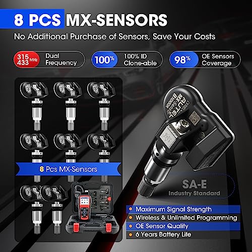 Autel TPMS Programming Tool TS508WF + 8PCS Universal Metal Valve MX-Sensors