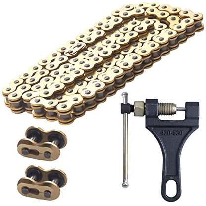 Gold 520 X-Ring Chain + Chain Breaker,114 Links With Connecting Master Link - size: 114