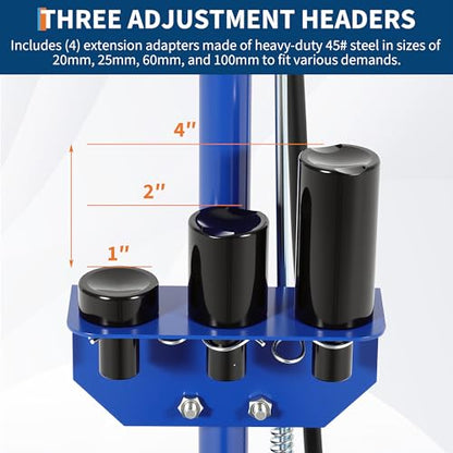 35 Ton Air Hydraulic Floor Jack for Heavy Duty Trucks & Tractors – Low Profile (10"-21.19"), 4 Adapters, 46" Adjustable Handle – 77,000 lbs Capacity - color: 35 Ton Blue