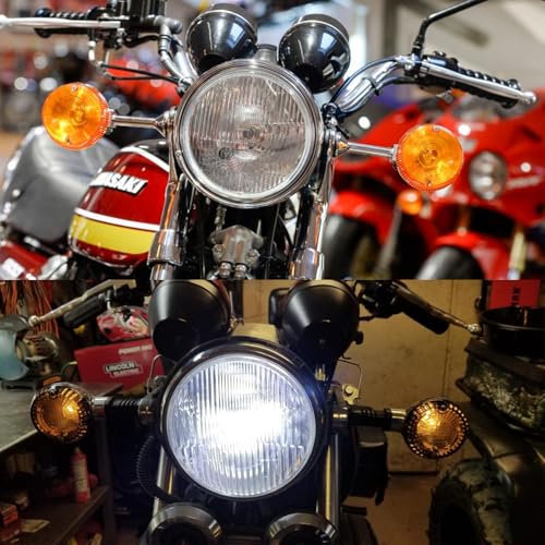 0014 5'' 12v LED Metal Motorcycle High/Low Beam Bulb Headight for Chopper Bobber Cruiser Chrome - color: chrome