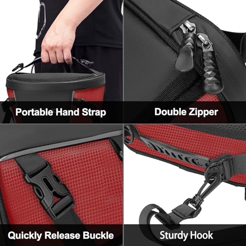 MOSISO Motorcycle Tail Bag Waterproof Polyester Storage Saddle Bag,Red - color: Red