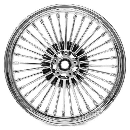 TOFR 21x3.5 18x3.5 Chrome Fat Spoke Wheels For Harley Touring Baggers 84-08 - color: Chrome, size: Front:21x3.5 Rear:18x3.5
