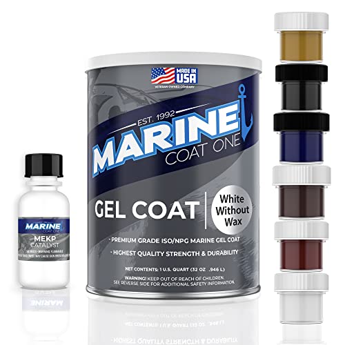 Gel Coat, White Without Wax with MEKP Catalyst - style: Quart, with Color Pigments