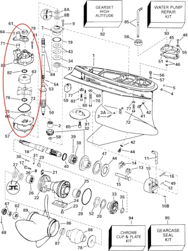 5001595 Outboard Water Pump Impeller Kit for Evinrude Johnson 75-250 HP - size: 75-250 HP