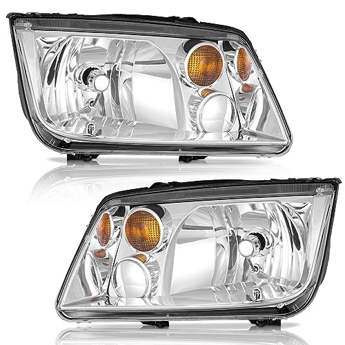 WEELMOTO Headlights for 1999-2005 VW Jetta Mark 4 without Fog Halogen