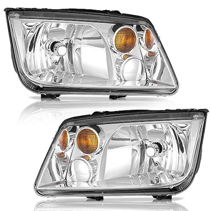 WEELMOTO Headlights for 1999-2005 VW Jetta Mark 4 without Fog Halogen