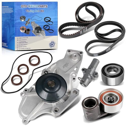 OTO-K Timing Belt Kit with Water Pump Compatible with Honda Accord Crosstour Pilot Odyssey Ridgeline Acura MDX TL RDX RL TSX ZDX Saturn Vue 2003-2018 3.0L 3.2L 3.5L 3.7L V6 TKH002 TCKWP329 19200RDVJ01 - size: TKH002