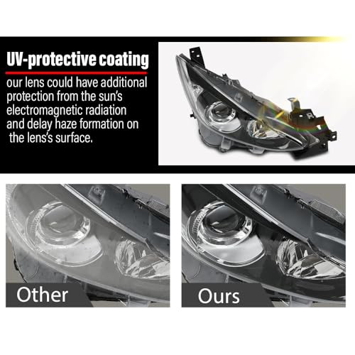 G-PLUS Projector Headlights Assembly Compatible with Mazda 3 2014-2016 - size: Fit Mazda 3 2014-2016(Clear)