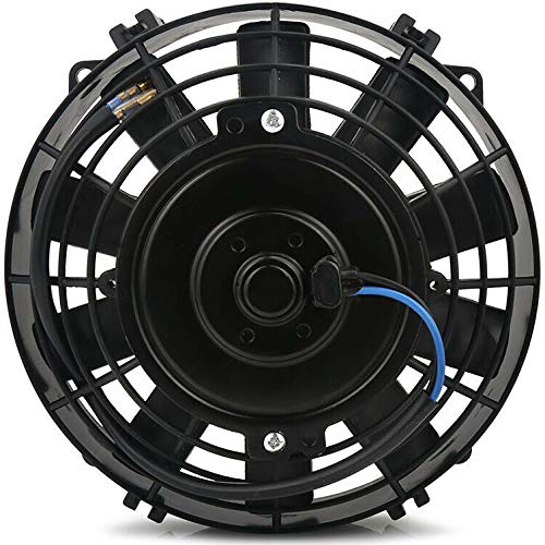 11" Engine Transmission Oil Cooler 6" Inch Electric Cooling Fan & 6AN In-line Hose Thermostat Switch Wiring Kit (190'F On - 175'F Off) - size: 190'F On - 175'F Off
