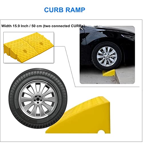 2Pack Curb Ramp, Portable Lightweight Heavy Duty Plastic Driveway Curb Ramps for Low Cars,Motorcycle Ramp,Curb Ramps (2.76 inch High) - size: 2.76 inch High