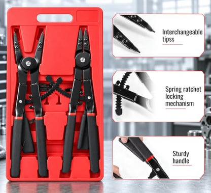 Watris Veiyi 2PCS Heavy Duty Circlip Pliers, 16" Snap Ring Pliers Set