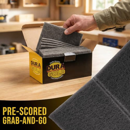 Dura-Gold 6" x 9" Gray Ultra Fine General Purpose Scuff Pads, Box of 10 - color: Gray