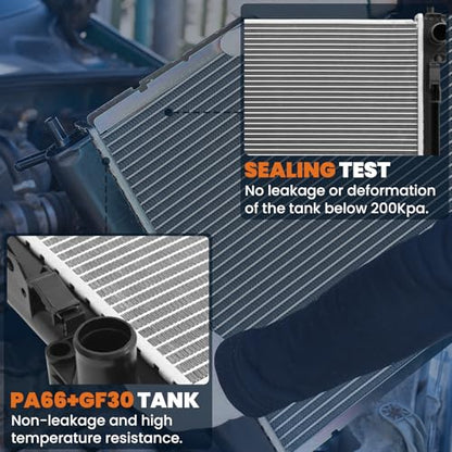 KUIPERAUTO Aluminum Radiator W/Oil Cooler Compatible for 2014-2019 Chevrolet Impala LS LT LTZ l4 Compatible for Malibu Limited Compatible for Buick Regal L4 2.0L 2.5L Replace# CU13328 - style: 14-19 Impala CU13328