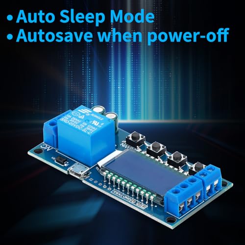 DROK Timer Relay 2pcs, DC 6V-30V LCD Display Time Delay Relay Cycle Timer 0.01s-9999mins with Input 5V Micro USB Port - color: Blue, size: 2pcs
