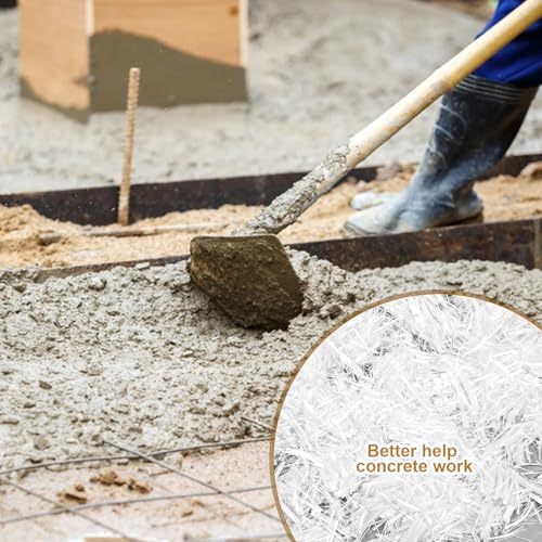 SHENLIU 6.6LB Fiberglass for Concrete, 3/4" Fiber Glass Concrete Fiber, Fiberglass Filler Reinforcement Floor Anti-Seepage and Crack Prevention Reinforced with Cement Mortar for Building Walls