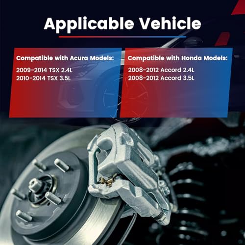 2 Pcs Left & Right Rear Brake Caliper Set 19B3358 19B3359 Compatible with 2008-2012 Honda Accord, 2009-2014 TSX, Driver and Passenger Side Rear Brake Caliper with Bracket - size: 19B3358+19B3359