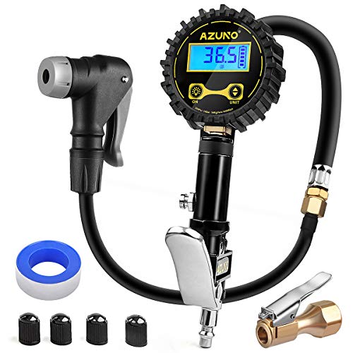AZUNO Digital Bicycle Tire Inflator Gauge, Auto-Select Presta & Schrader - size: Digital