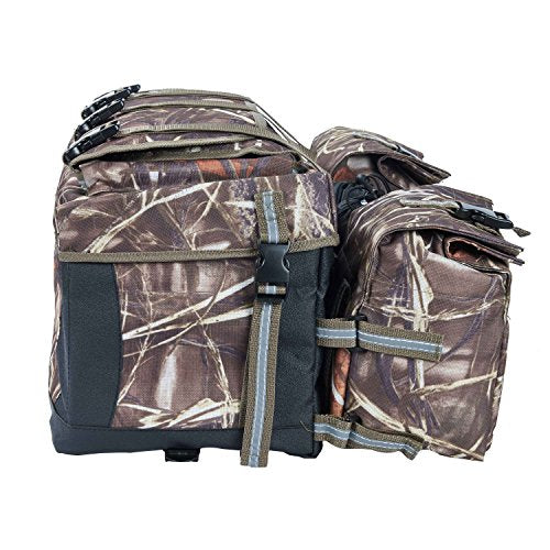ATV Cargo Bag Rear Rack Gear Bag Made of 600D Waterproof Fabric with Topside Bungee Tie-Down Storage Padded-Bottom Multi-compartment Camo - color: Camouflage